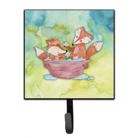 Jensendistributionservices Foxes Bathing Watercolor Leash or Key Holder MI1713927
